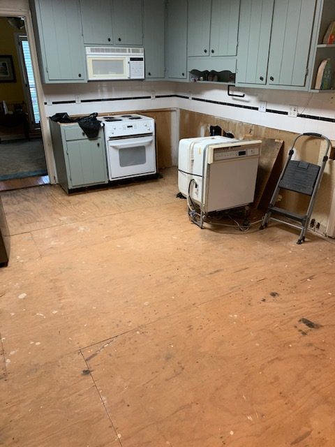 Water Damage effects in a kitchen