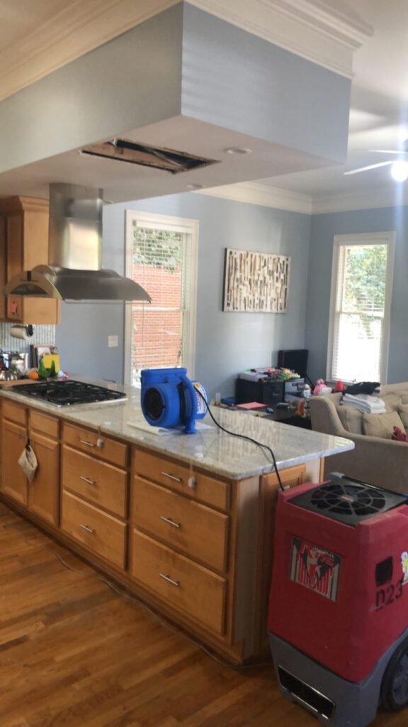 water damage in kitchen in Atlanta