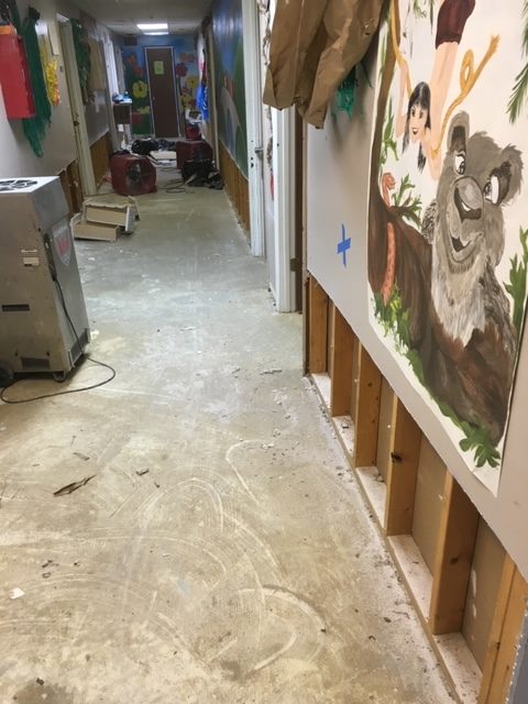 Water damage in a school
